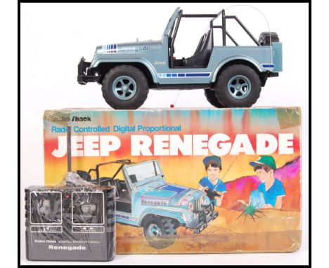 An original vintage Radio Shack Radio Controlled Digital Proportional Jeep Renegade. Within its original box with original co