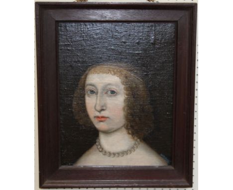 18th century English School. Portrait of Chrysogon French (1641-1670). Daughter of Colonel George French of Pershore. Bust le