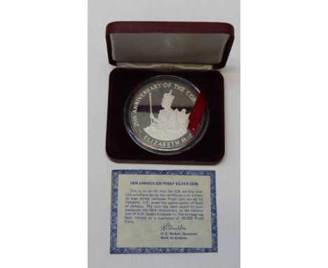 1978 Jamaica &pound;25 proof silver coin to commemorate The 25th Anniversary of The Coronation&nbsp;&nbsp;