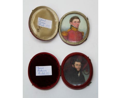 An early 19th century portrait miniature of an Officer, possibly Colonel Thomas Poole, together with another, Thomas Anderson