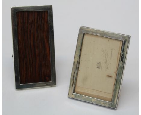 A and J Zimmerman, an Edwardian silver photograph frame, 15 x 6.5cm ( internal), Birmingham 1905, together with another, both