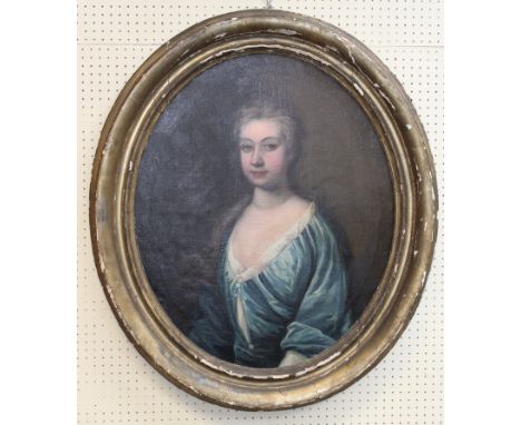 18th century English School. Portrait of Mary Hayward ( 1699-1749), daughter of Thomas Hayward of Tewkesbury. Half length, we