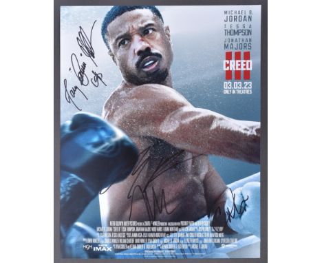 Creed III (2023) - multi-signed 11x14" colour poster photograph from the movie, signed by Michael B Jordan, Tessa Thompson, R
