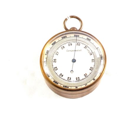 A Brass cased travelling compensated barometer