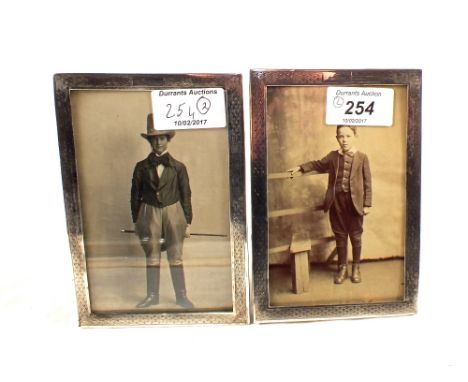 A pair of Silver engine turned photo frames, Birmingham 1928
