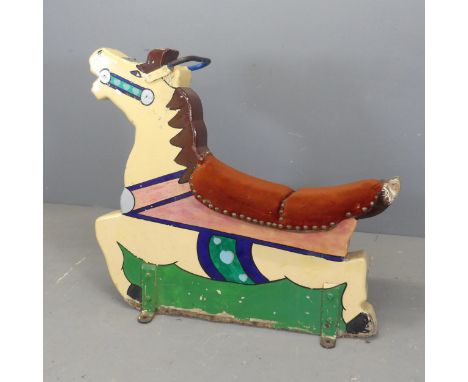 A vintage painted fairground carousel horse. W110cm, H100cm, D30cm.