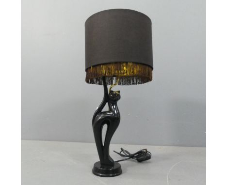 A modern cat design table lamp. Height overall 57cm. 