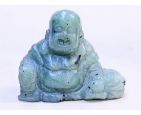 A Chinese jade buddha, length 8.5cm. Condition - good, no damage/repair, general wear.