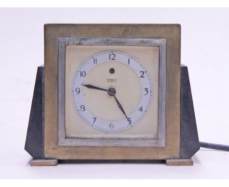 A Temco Art Deco electric clock. Condition - appears in good order, electrics not tested.