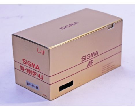 A Sigma f/4.5 55-200 camera lens. Condition - appears boxed and unused.