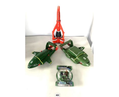 3 Thunderbird plastic rockets, sealed Star Wars Han Solo figure &amp; sealed Green Lantern Hal Jordan figure 