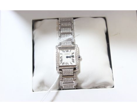 A Cartier stainless steel ladies wristwatch in box with certificate, no. 529867MX
*Vatable Lot - VAT of 20% will be added to 