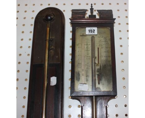 An early 19th Century stick barometer made by Ortelli &amp; Co., London and another (2)