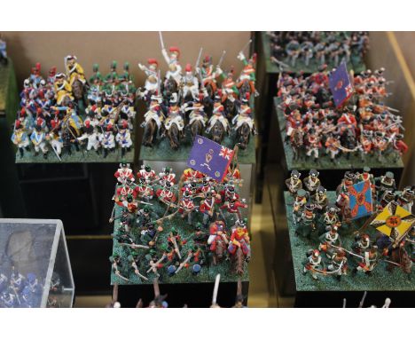 Waterloo - A Collection of 00 Scale Painted White Metal Figures, including French, British and other European armies, mounted