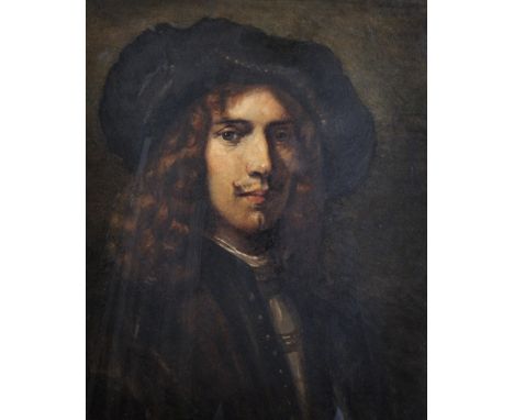 19th Century French School. Portrait of Rembrandt, Watercolour, Indistinctly Signed, and Inscribed 'd'apres Rembrandt' and Da