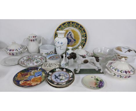 Ceramics to include a Rosenthal model of a dog, an Italia charger and other items, Location: 