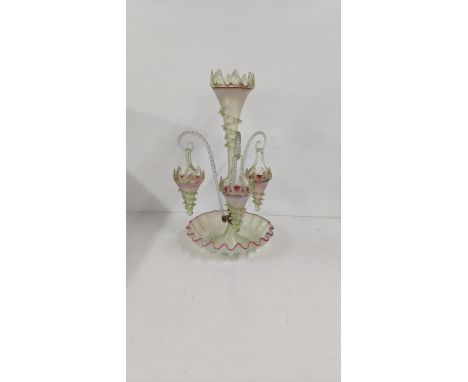 A Victorian uranium epergne A/F, 50cm h, Location: 
