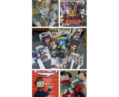 Mixed Pop Culture related lot to include Japanese Anime related items to include Attack on Titan and other Manga, Star Wars a