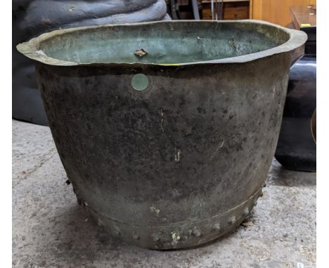 A Victorian copper coal planter log basket 55.5cm internal diameter Location: 