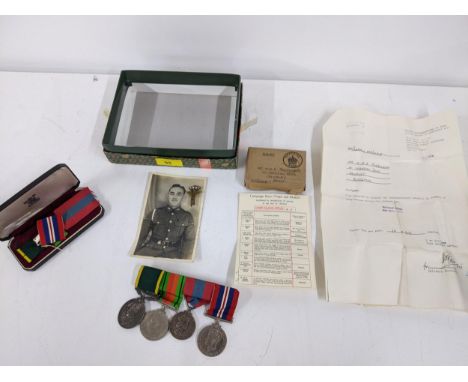 A group of 2nd World War Imperial service and territorial campaign four medals, award to Gunner M.E.R. Radbourne RA compromis