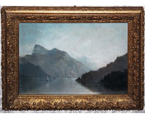 Continental School, late 19th century, Approaching Herisau, Switzerland oil on panel, indistinctly signed lower right 10 x 13