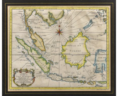 Bellin (Jacques Nicolas), Carte Des Isles de Java, Sumatra, Borneo &a. Les Détroits de la Sonde Malaca et Banca, Golphie de S