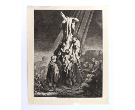 Rembrandt Harmenszoon van Rijn (Dutch, 1606-1669), The Descent from the Cross: The second plate, 19th century copy of the ori