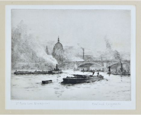 A framed Guernsey etching, depicting a Guernsey farm house and rolling fields, titled in margin 'Valinquets Castel', signed C
