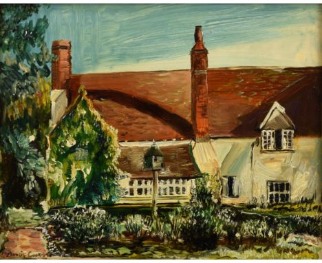 Sir Francis Ferdinand Maurice Cook Bt. (British, 1907-1978), "Ralph's Cottage, Kent", Early Morning Sunshine oil on panel, si