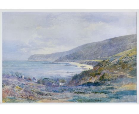 James Vivien de Fleury (British, fl.1847-c.1903), "Bonne Nuit Bay, Jersey" watercolour on wove paper, signed "JV de Fleury", 