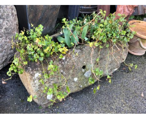A small rectangular Guernsey granite trough, 31 x 13½in., 14½in. high. 