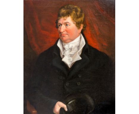 Follower of Mather Brown (American, 1761-1831), Portrait of Charles Kerrison of Kirstead oil on canvas, attributed to hand wr