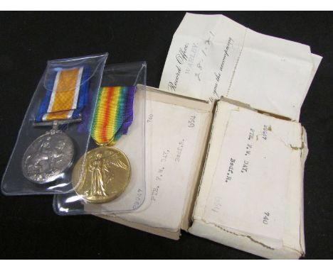 Bedfordshire Reg casualty BWM & Victory medals to 29947 Pte F W Day Bedford R K in A with The Essex Reg On The 9-4-1917 Burie