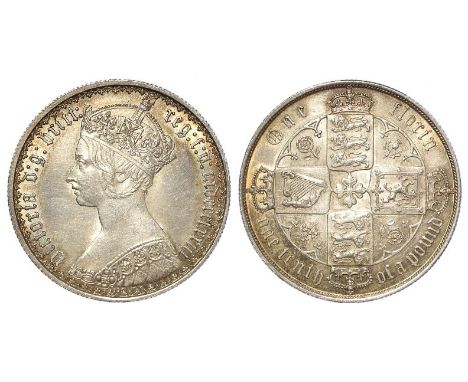 Florin 1873 gothic nEF, light hairlines.