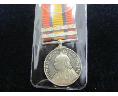 QSA with bars CC/OFS named to 2511 Pte J Doughty Worcester Regt. Served with 1st Bn. With copy medal roll. EF