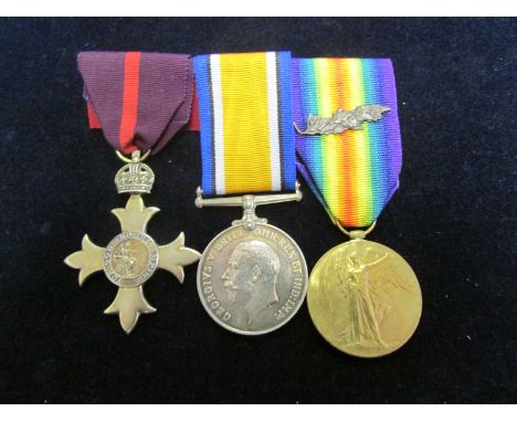 OBE (Mily) with BWM & Victory Medal + MID to Major A Wilson. Served with the Indian Ordnance Dept. OBE L/G 12th Sept 1919. GV