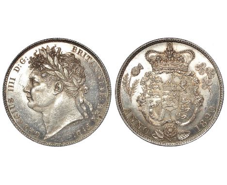 Halfcrown 1820, light marks under magnification, with some original finish GEF