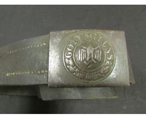 German WW2 Army leather belt and belt buckle