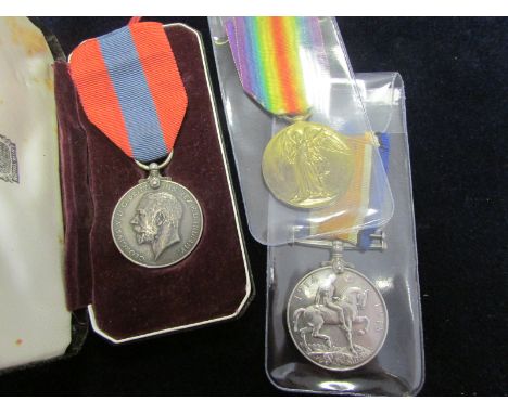 BWM & Victory Medal to K.42243 J H Lucas STO.1.RN. Plus an Imperial Service Medal GV cased to Mark William Fisher (3)