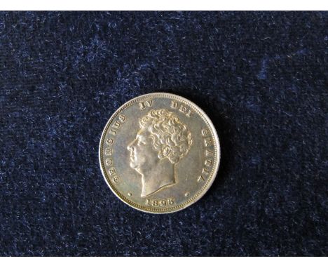 Shilling 1825 lion, S.3812, deeply toned nEF, a couple of light scratches.