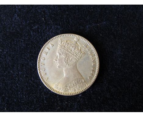 Florin 1849 'godless' gothic, EF, light hairlines.