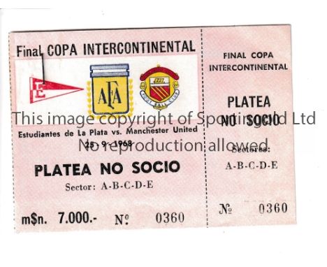 1968 INTERCONTINENTAL CUP      Estudiantes de La Plata v Manchester United (1st Leg) played 25/9/1968 at Estadio Boca Juniors
