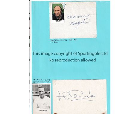 ENGLAND 1966 TEAM AUTOGRAPHS     Various white cards, magazine pictures etc. signed by members of the World Cup winning team 