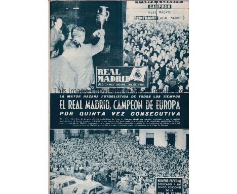 1960 EUROPEAN CUP FINAL    Real Madrid v Eintracht Frankfurt played 18/5/1960 at Hampden Park, Glasgow. Official Real Madrid 