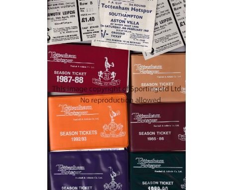 TOTTENHAM HOTSPUR       Fourteen season ticket books with many coupons intact, 1973/4, 1974/5, 1979/80 X 2, 1980/1, 19893/4 X