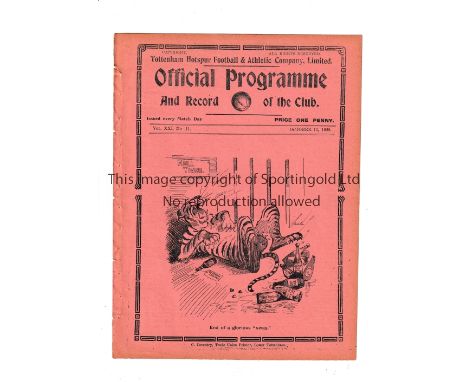 TOTTENHAM HOTSPUR V ARSENAL 1928    Programme for the London Combination match at Tottenham 13/10/1928, ex-binder    Generall