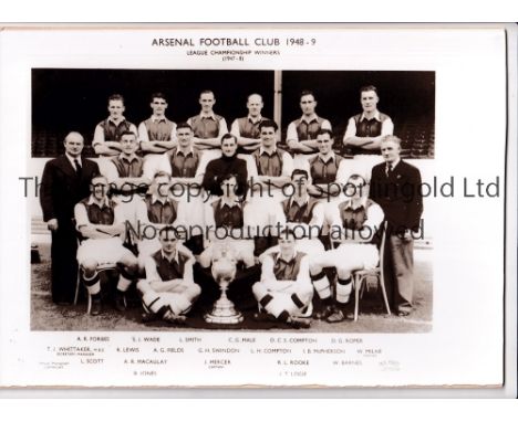 ARSENAL     Seven team group pictures: Original official 1961/2 B/W team group issued by W.H. Jacques, 2 colour reprinted 1st