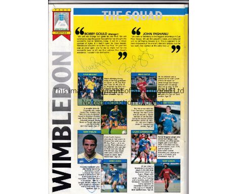 1988 FA CUP FINAL / WIMBLEDON AUTOGRAPHS        Programme for Wimbledon v Liverpool signed on the pen picture / portrait page