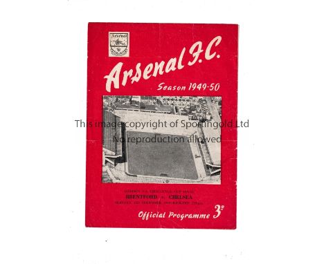 NEUTRAL AT ARSENAL / BRENTFORD V CHELSEA     Programme for the London Challenge Cup Final 12/12/1949, horizontal fold.    Gen