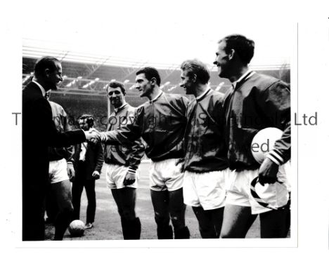 FOOTBALL PHOTOGRAPHS       Nine various photographs: B/W including Tottenham v Arsenal in the mid-1960's, Nat Lofthouse, Mati